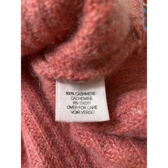 Calypso St. Barth Cashmere Sweater Coral Pink Ribbed Knit Scoop Neck 3/4… - Picture 4 of 5